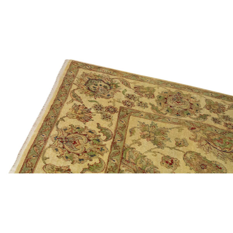 Tapis brun / blanc noué à la main, Rectangle 9 pi x 11 pi 11 po