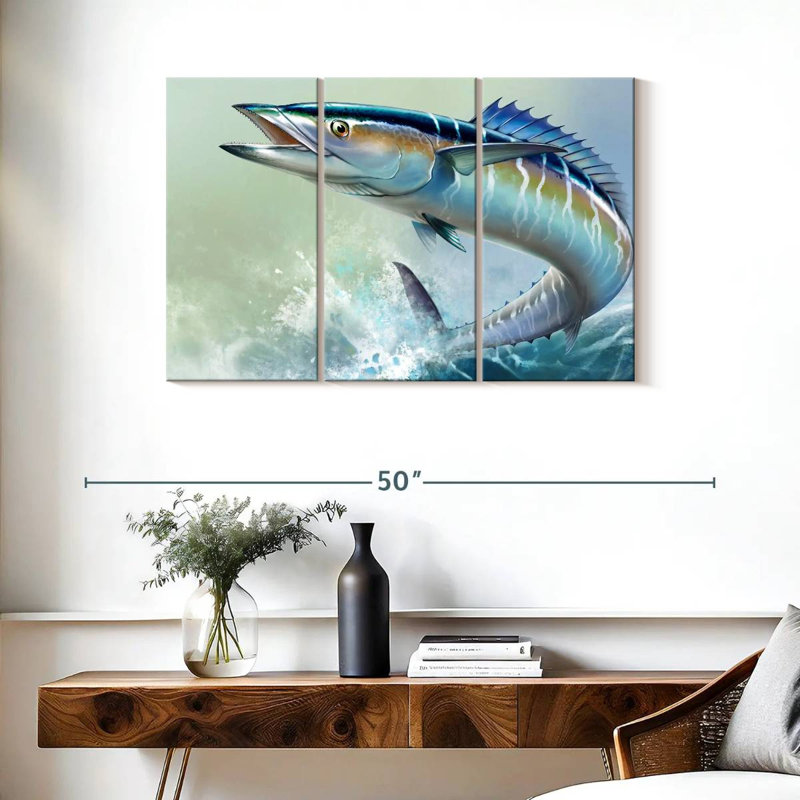 Brampt Wahoo Fish On Waves, 24" H x 38" W