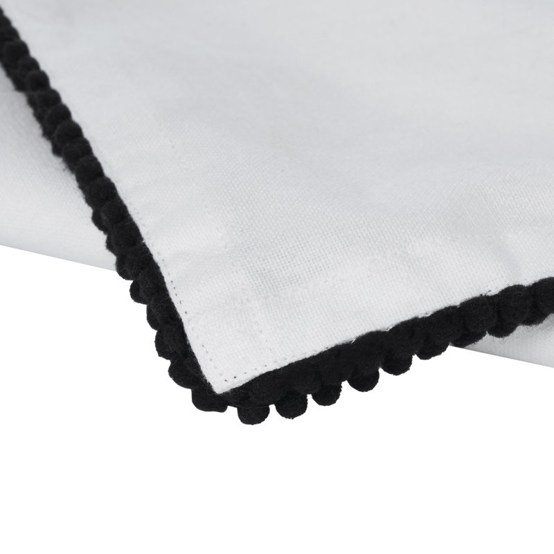 100% Cotton Solid Colour Varied Napkin, White & Black