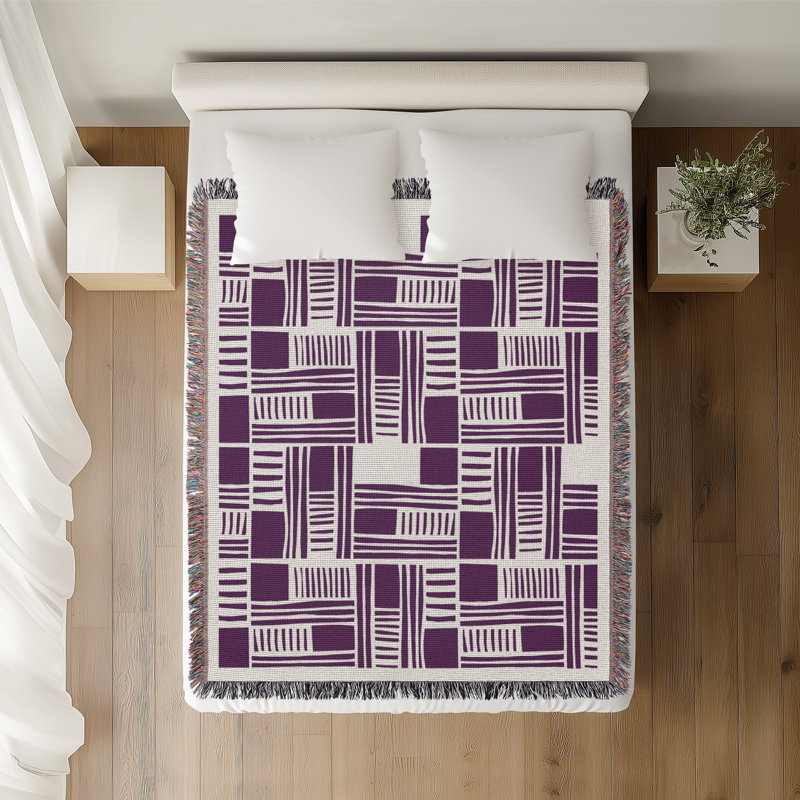 Jeté en coton Anala, 50x60, Purple