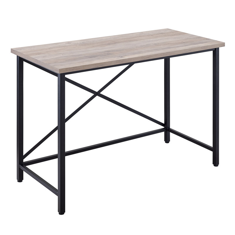 Metal Base Writing Desk, Grey Oak
