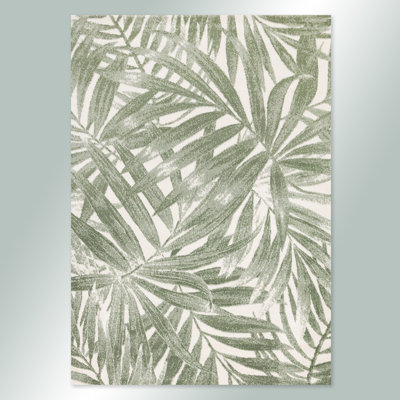 Cleda Cream Green Lush Botanical Area Rug