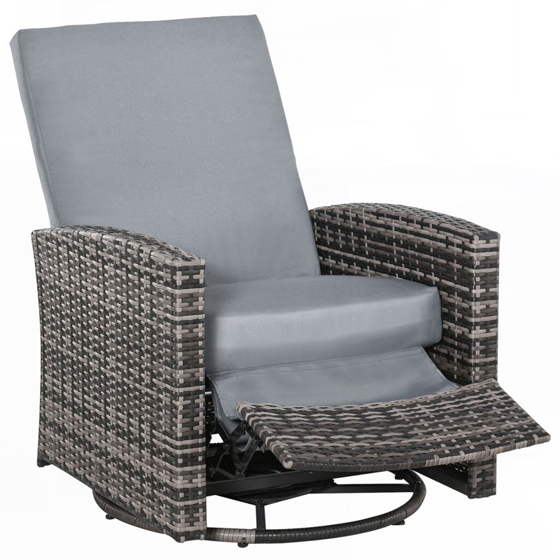 Fauteuil inclinable pivotant en osier Outsunny