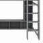 Lit mezzanine en bois avec bureau, étagères à rangement multiples, DEL et portemanteau suspendu