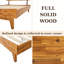 Lit plateforme en bois massif avec tête de lit ajustable Caden, style Mid-Century moderne-1991240173-1991240160