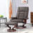 Fauteuil inclinable manuel pivotant en similicuir avec repose-pieds-1845368843