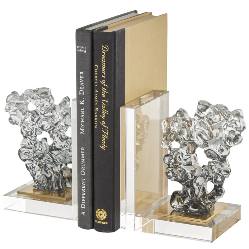 Serre-livres décoratifs faits main en verre Cole and Gray