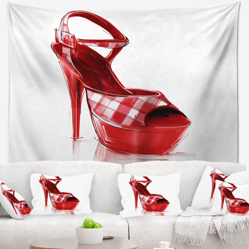 Tapisserie rouge pour femme, H 50 po x l 60 po