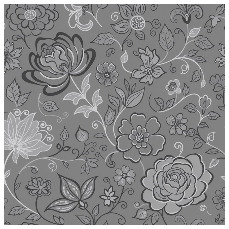 Couvertures à motif floral gris, 60in W x 80in H