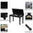 Duet Piano Bench With Storage, Wooden Piano Stool With Waterproof Padded Cushion, Black-893869026