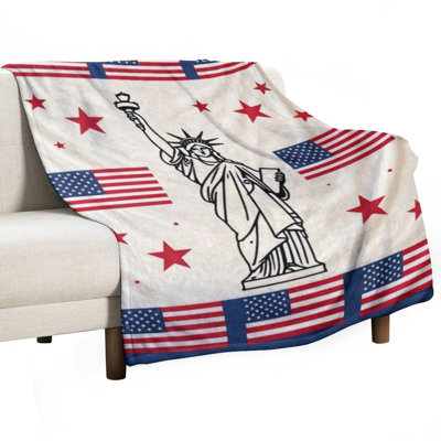 Statue Of Liberty(3)_1 Luxury Flannel Throw Blanket, Soft Warm Fuzzy Blanket for Living Room Sofa Bed Home Decor