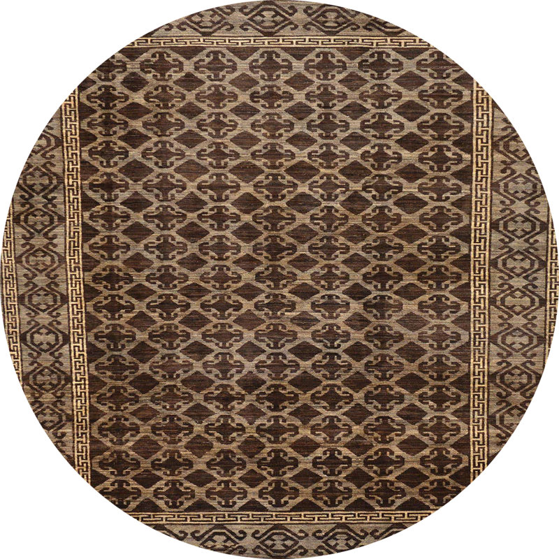 Tapis abstrait à motif abstrait moderne, Rond 6 pi