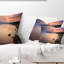 Coussin lombaire à magnifique soleil sur tranquil mer