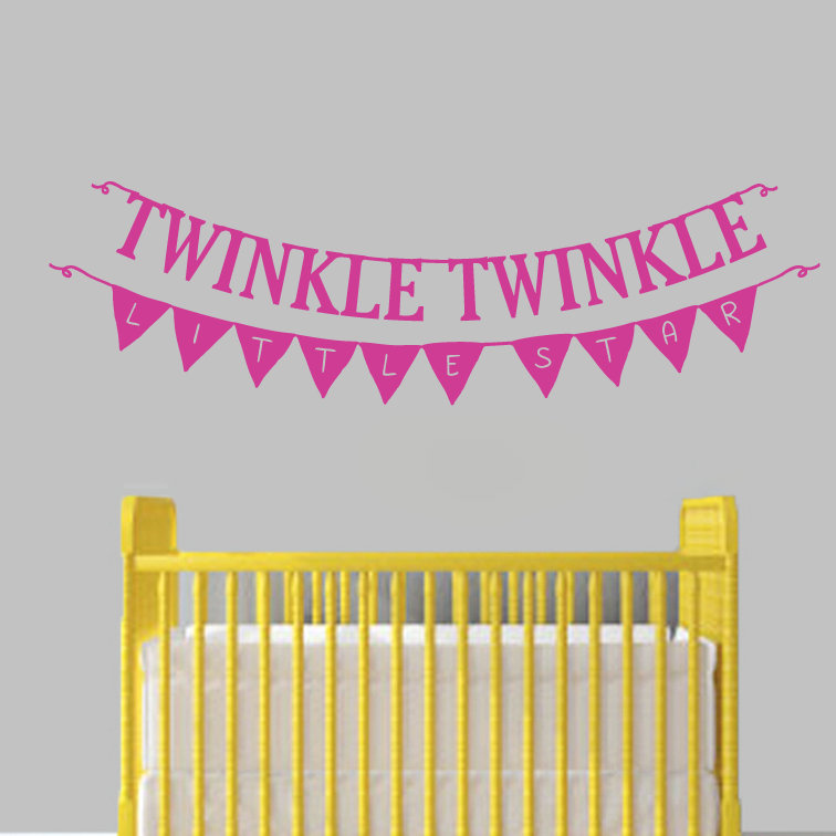 Décalcomanie murale twinkle twinkle little star, Rose vif