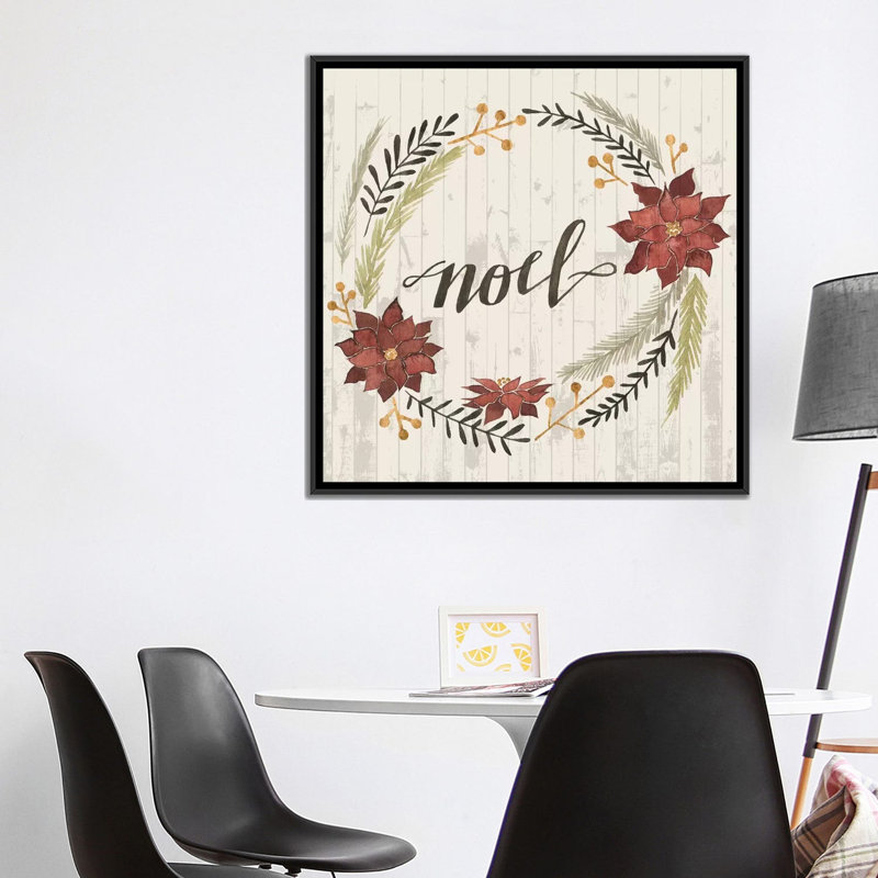 «Christmas I», impression sur toile, H 37 po x l 37 po x P 1,5 po, Toile encadrée noire, Pas de tapis