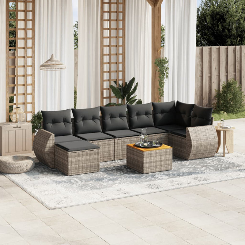 Ensemble de canapé de jardin modulaire en rotin PE 8 pièces Vidaxl