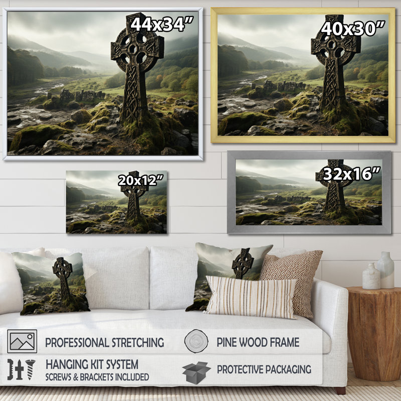 Irlande Celtic Harmony - Art mural Irlande, Toile tendue, H 24 po x l 32 po x P 1 po