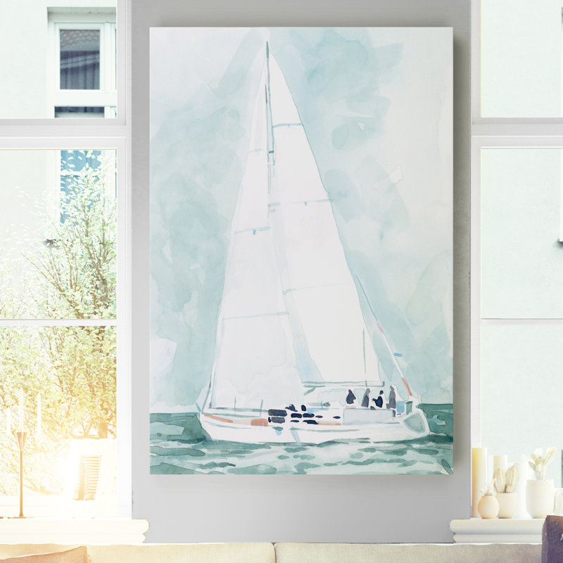 « mou voilier iv »-reproduction d’art sur toile, H 12 po x l 8 po x P 1 po, Toile tendue