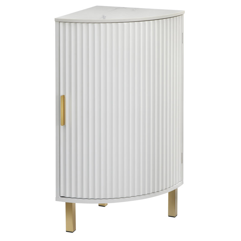 Lula Corner Accent Cabinet, White