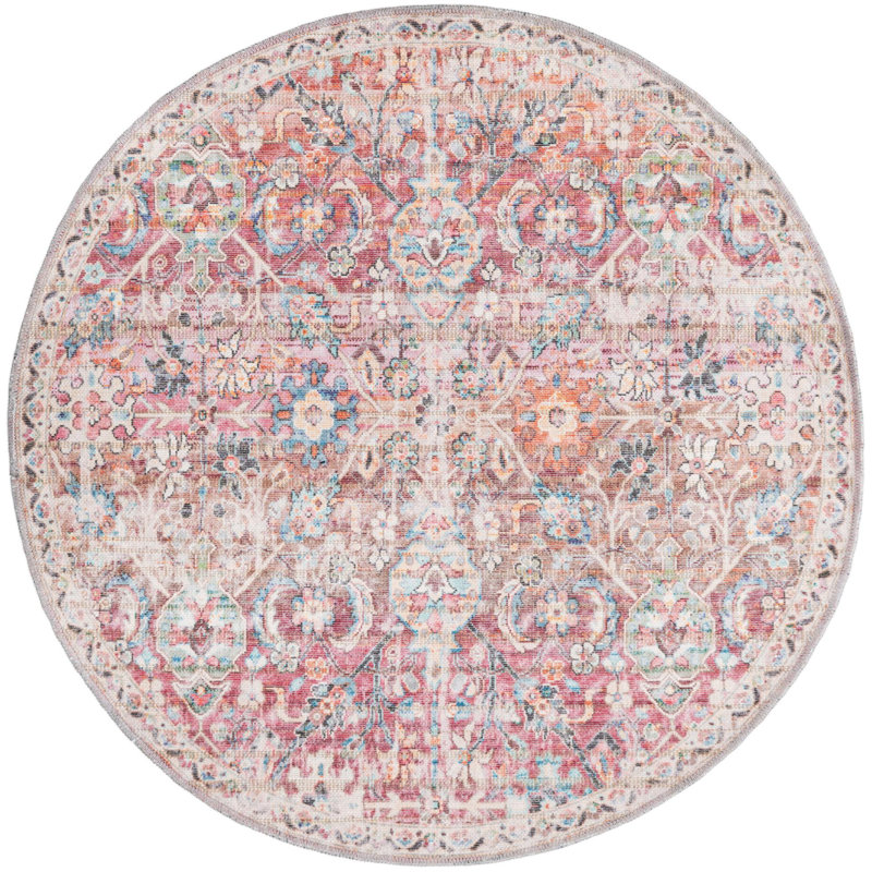 Engelhardt Washable Floral Indoor Rug, Round 3'3"