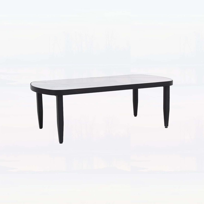 Table basse Modern Arc, Noir braise + blanc
