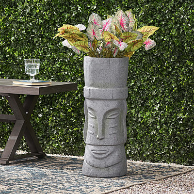 Fleuriste, pot de fleurs gris pierre