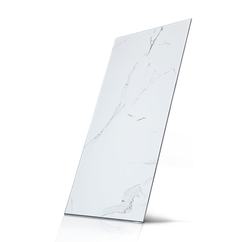 24" L x 12" H Tounge & Groove Grout-Free Shower Wall Tiles, Carrera White