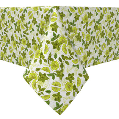 Rectangular Floral Cotton Twill Tablecloth