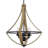 26" 6-Light Modern Rustic Foyer Chandelier, Wood Style Metal Frame, Black Accents + Smoked Birch Wood-1103751699