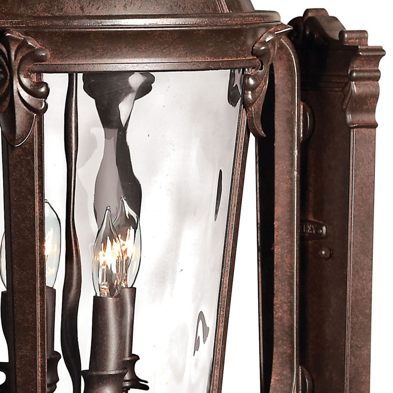 Windsor 3-Light Outdoor Wall Lantern, 32" H x 12.5" W x 15.5" D, Brown