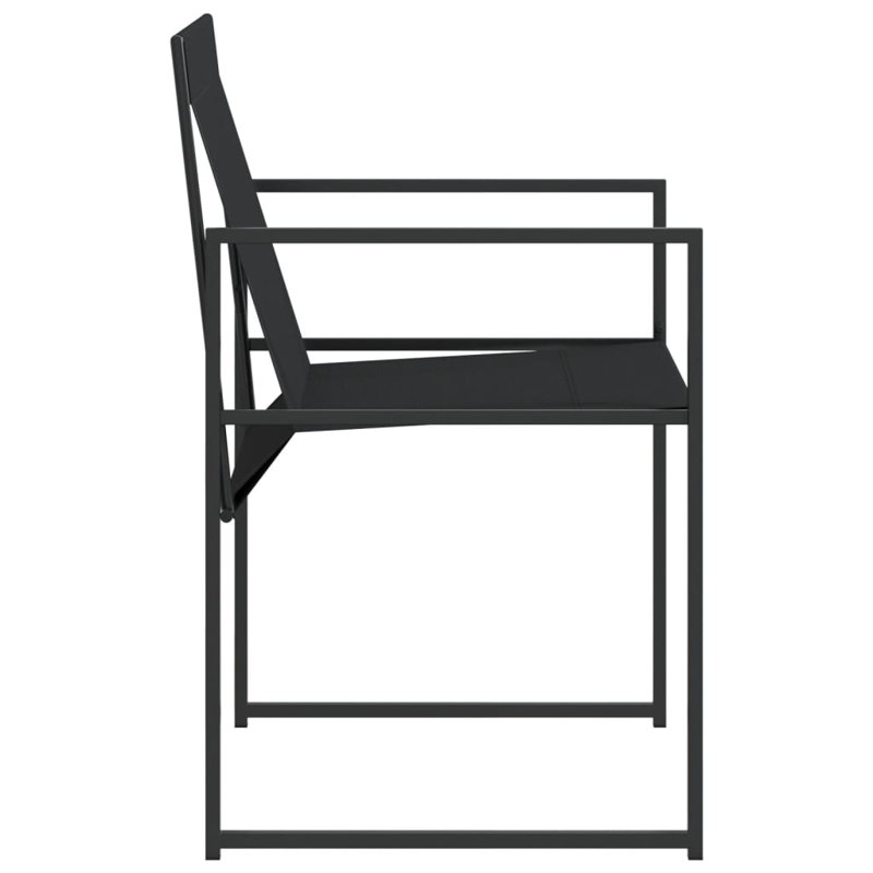 Chaises de patio Latitude Run® 4 pièces en acier noir et polyester enduit de PVC