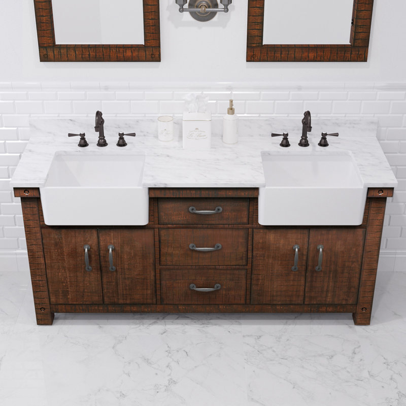 Paisley 72'' W Double Vanity, Rustic Sienna, No