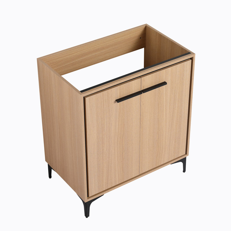 Base de meuble-lavabo 30 po sans lavabo, armoire de rangement avec portes, bois d'ingénierie
