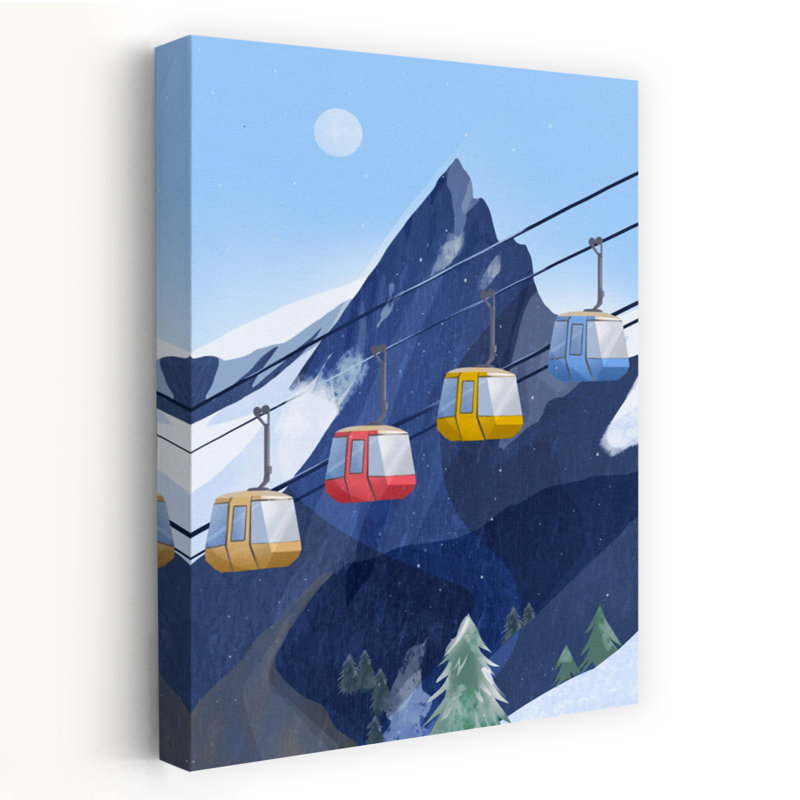 Art contemporain contemporain abstrait montagne et hiver, H 60 po x l 40 po