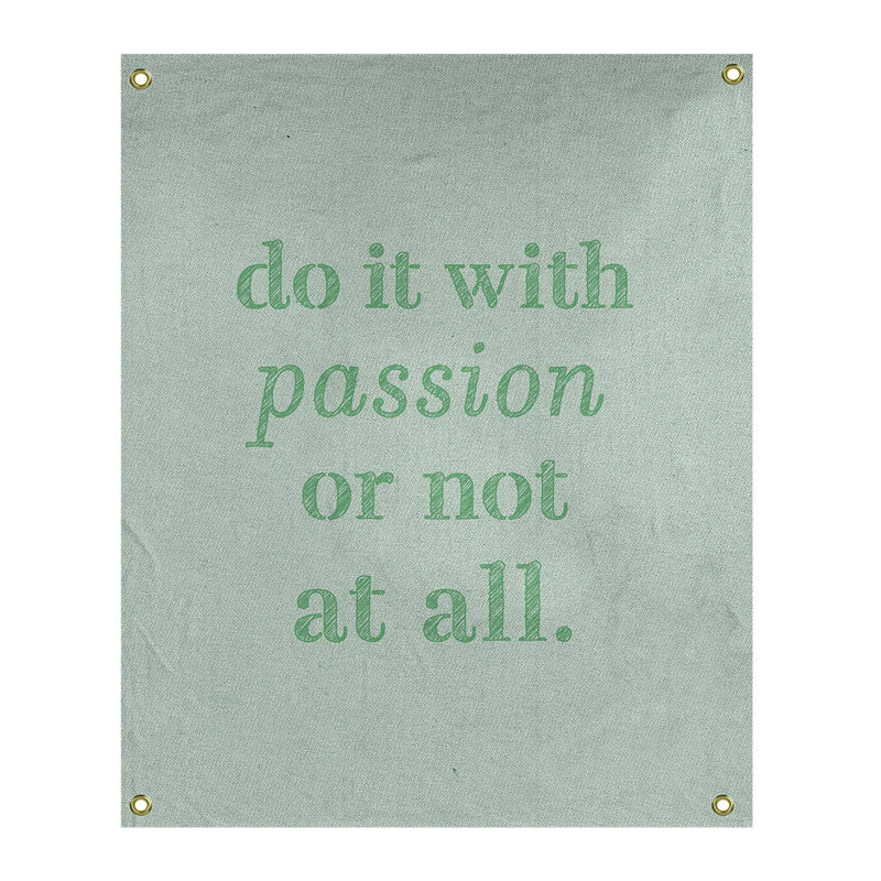 Tapisserie en polyester pour citation de passion, H 36 po x l 26 po, Vert