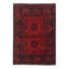 Tapis rouge foncé / noir en laine noué à la main de conception unique 3 pi 3 po x 4 pi 8 po Fout New Age