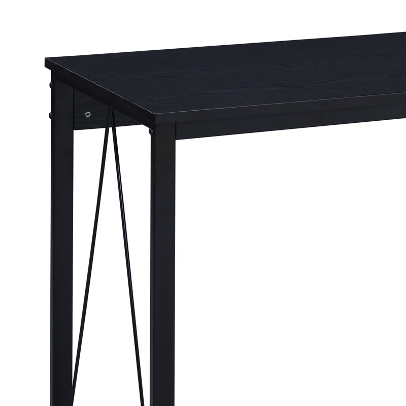 Floydia Metal Base Writing Desk, Black, 28.5" H x 46.6" W x 19.4" D