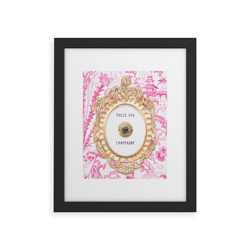 «Lisa Golightly Press For Champagne», reproduction d'art encadrée, Noir, H 14 po x l 11 po