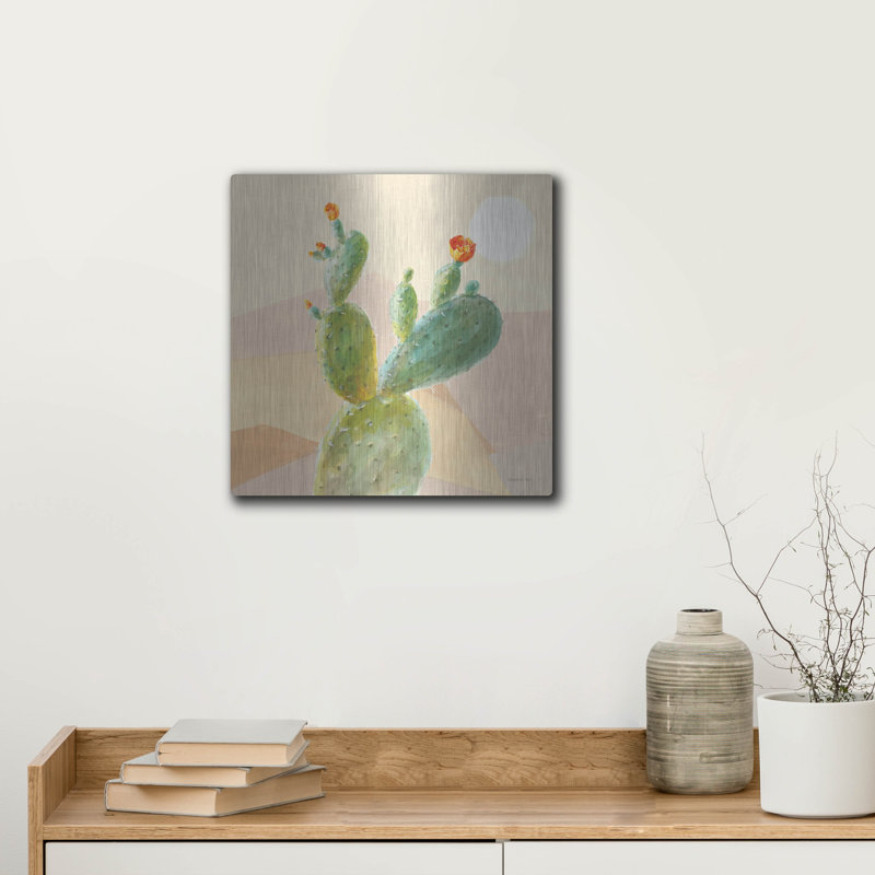 Union Rustic «Desert Greenhouse 4» par Danhui Nai, art mural en métal, H 12 po x l 12 po