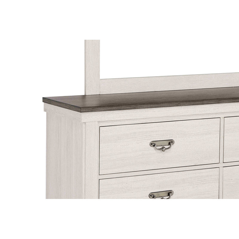 Commode de style rustique à six tiroirs, commode de chambre rustique