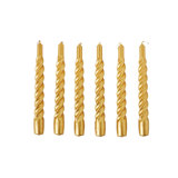 Lacquered Twisted Taper Candles - Set of 6 - Gold