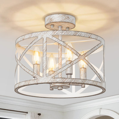 Plafonnier semi-encastré 4 lumières 4 lumières