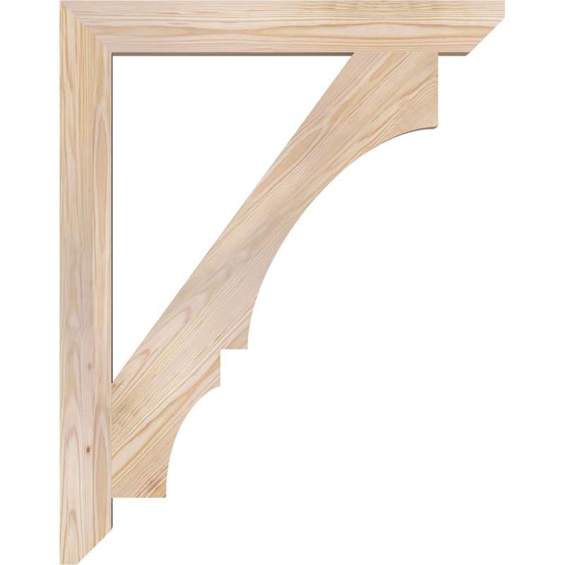 H 6 po x l 40 po x Support en bois / corbeau, H 38 po x l 3,5 po x P 30 po, Lisse, Sapin de Douglas