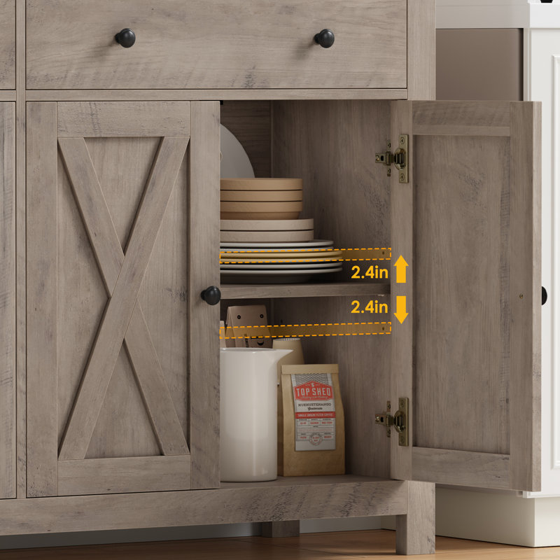 Buffet 2 tiroirs 55,1 po de largeur, Brun rustique