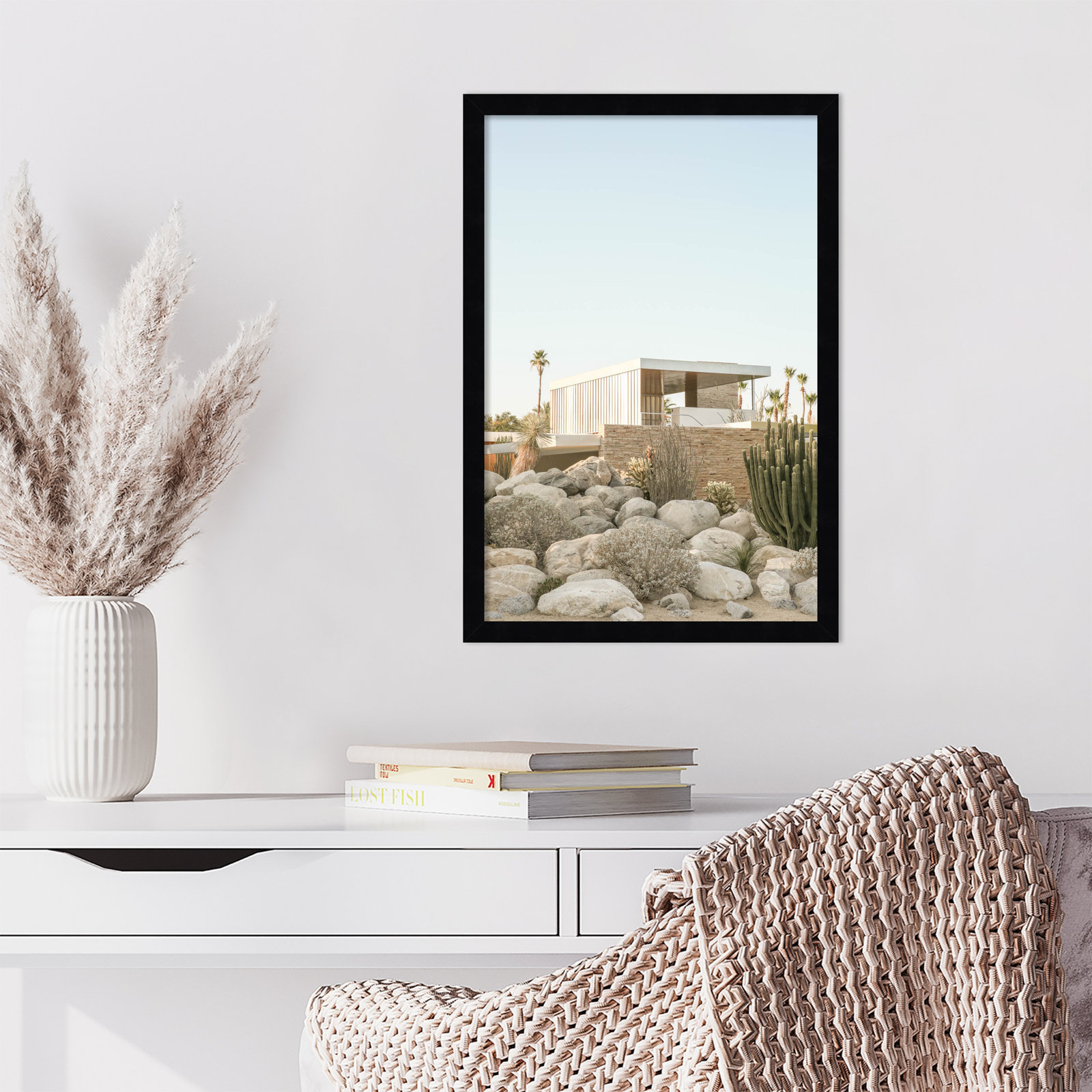 Kaufmann House 02 by Shot by Clint Wood Framed Wall Art Print, Black, 21" H x 15" W