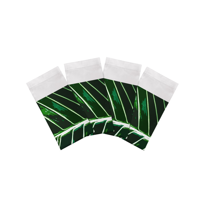 Tropical Leaf Cotton Sateen Dinner Napkins, Green