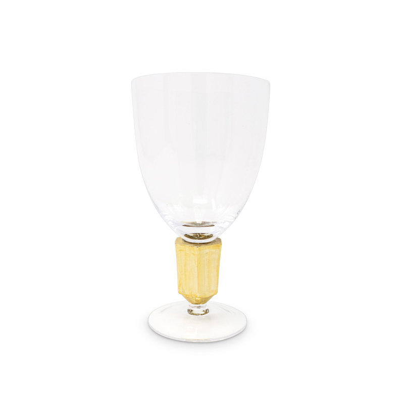 Ensemble de 6 verres à eau avec tige dorée