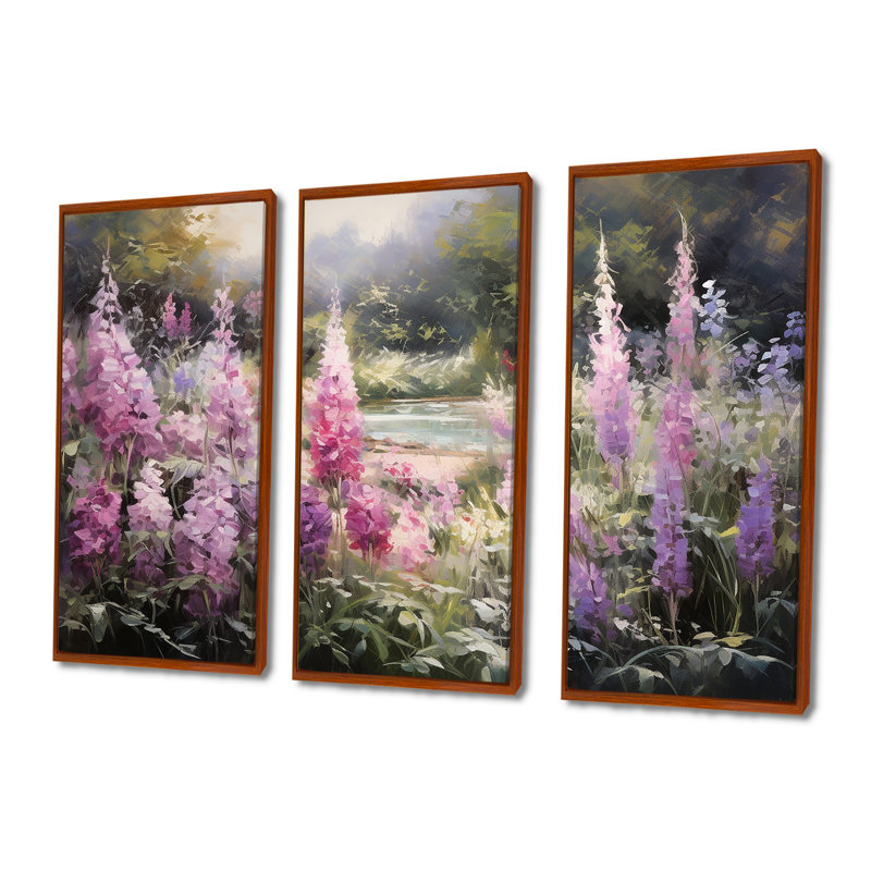 Eastham - fleurs sauvages, ensemble d'art mural, Cadre flottant brun, H 40 po x l 60 po x P 1 po