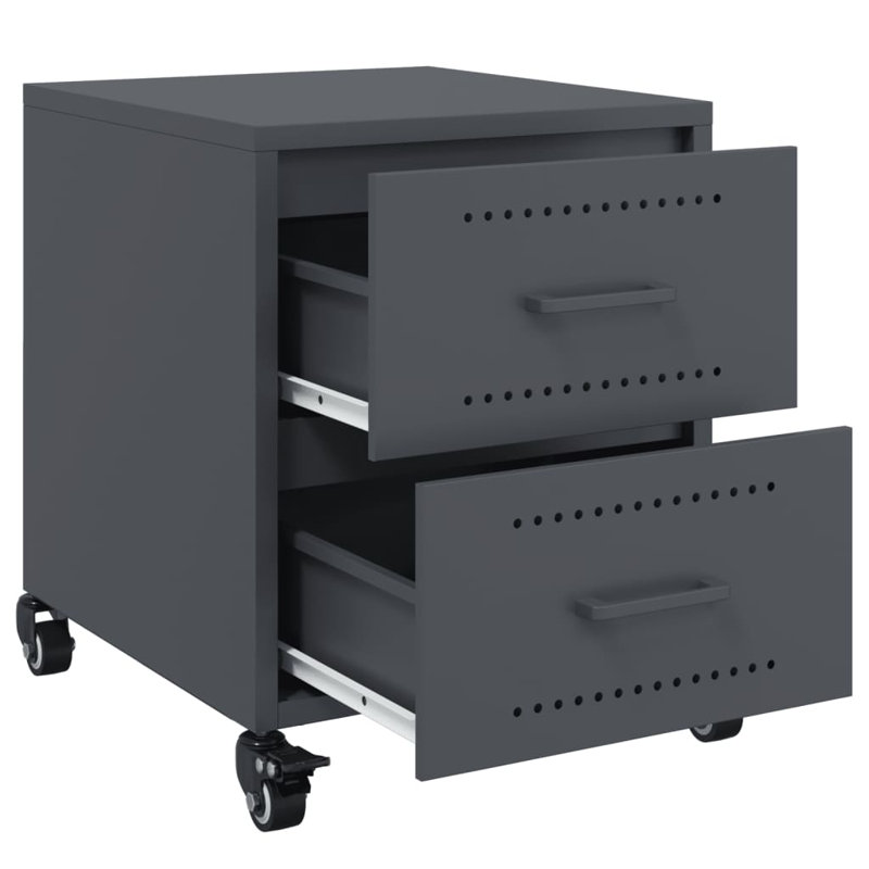 Anadalay 36 cm W Steel Bedside Table, Anthracite