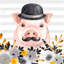 Toile encadrée petit cochon détective | Mignon décor de chambre animal